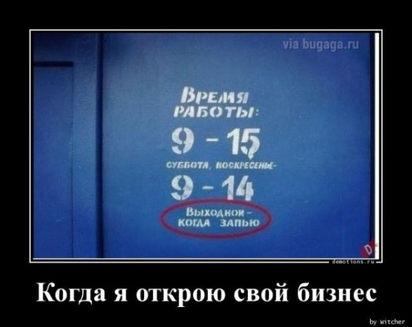 Демотиваторы – приколы для пятничного настроения: «Когда я открою свой бизнес…» (15 фото)